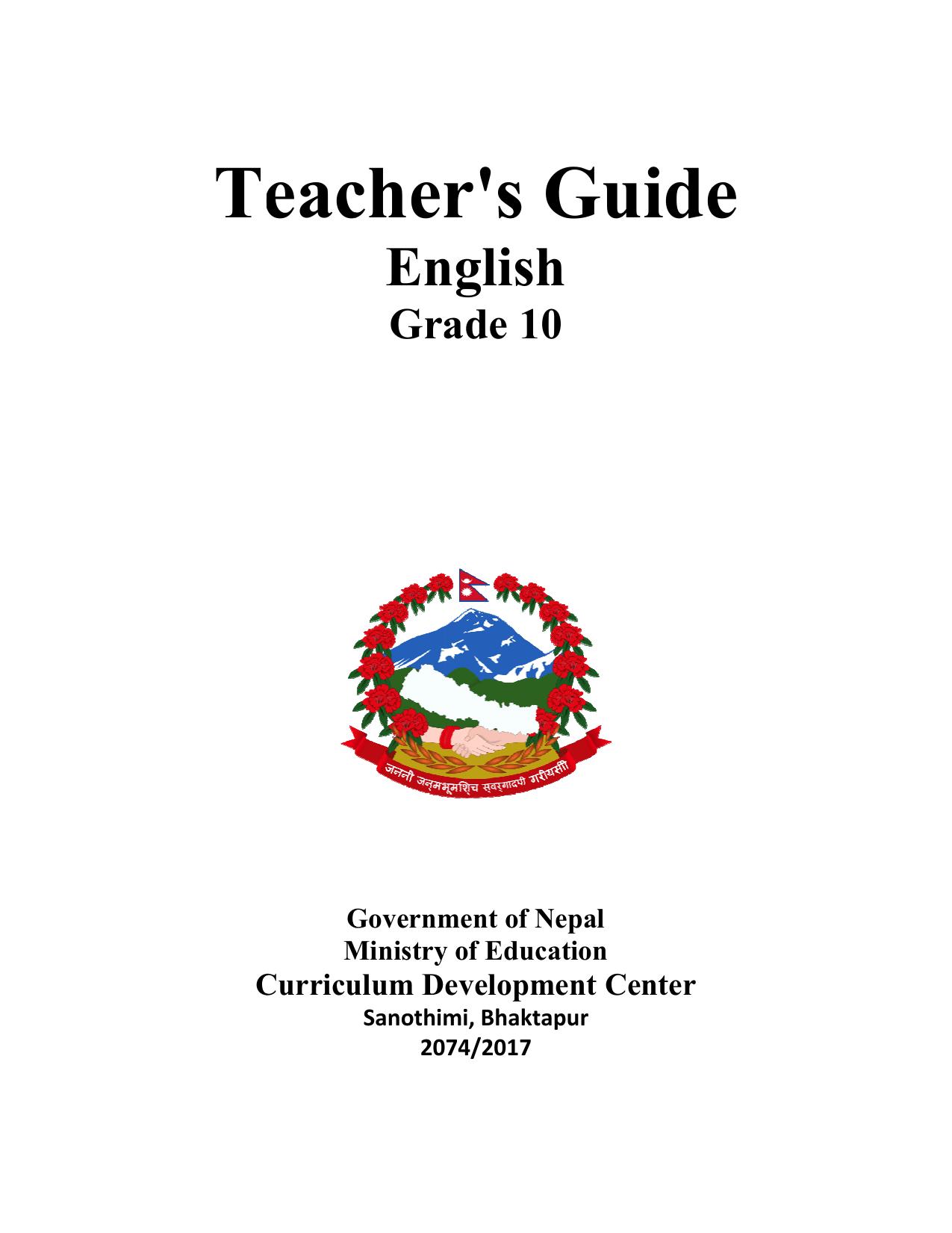 CDC 2017 - English Teachers Guide Grade 10